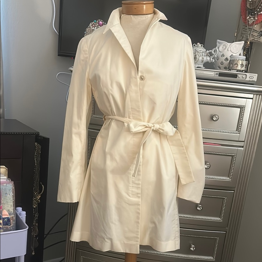 Cream Belted Trench Coat
